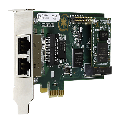 Digium PCIe Wildcard TE235B (Dual-Span) 2xPRI +EC Bundle