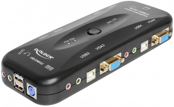 KVM Switch 4-fach *DeLock* USB/Audio/VGA