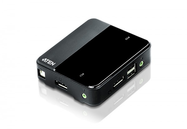 Aten KVM-Switch 2-fach Audio/DP(Displayport), USB,