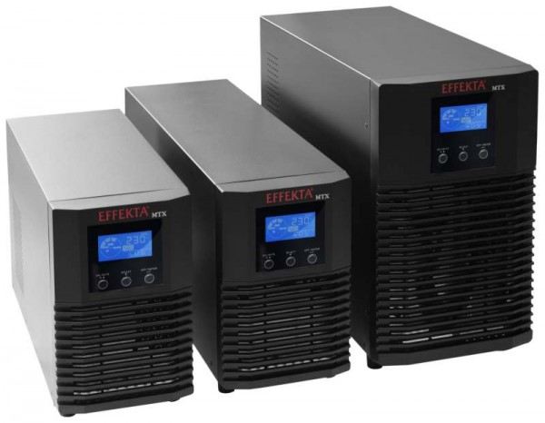 Effekta MTX Lineinteraktive USV, 3000VA, 6min, MTX3000, USB+RS232, Schwarz, Sinus-Ausgang,