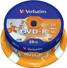 DVD-Rohling 4,7GB - 25er - Spindel - Verbatim - bedruckbar