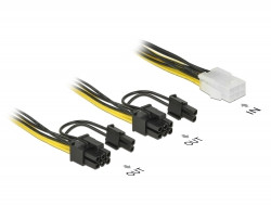 Kabel Strom intern 6pin (Bu) > 2 x 8pin (St) 0,15m *DeLock*