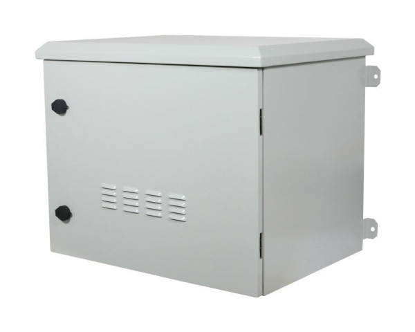 ALLNET 19"Wandgehäuse, 9HE, T638mm, Lichtgrau, IP55, SO-Serie, incl. 4-Fach Lüftereinheit