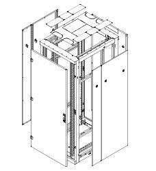 Triton 19"Schrank Flat-Pack, Front/Rückrahmen B800mm, 42HE, Rahmen mit Tür(1-teilig Vollblech), Schw