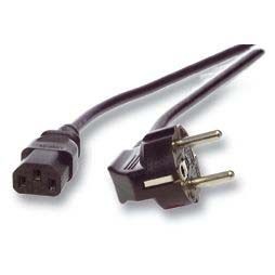 Netzkabel 230V Schutzkontakt CEE7(Stecker)->Kaltgeräte IEC-C13(Buchse), 0,7m, Black, Bulkware,