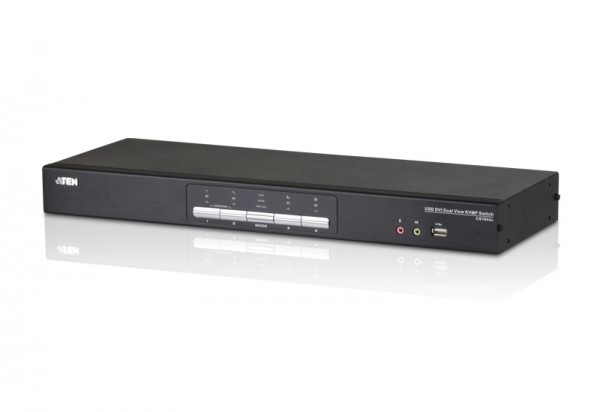 Aten KVM-Switch 4/2-fach Audio/DVI/USB, für Dual-Port DVI