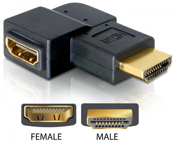 Delock VGA Adapter HDMI St > Bu 90°gewinkelt-rechts